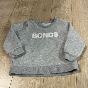 Bonds Grey Tech Sweats Pullover Sweater Sweatshirt Size 2 18-24 Months